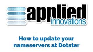 How to update your nameservers at Dotster