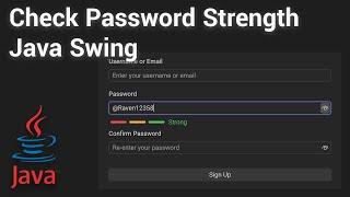 Java Swing Password Strength Checker (Weak, Medium, Strong)