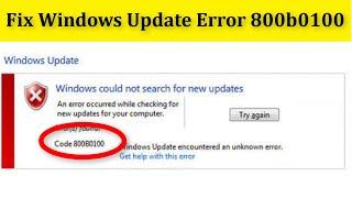 How To Fix Windows Update Error Code 800b0100 || Fix Error Code 800b0100 Windows Update