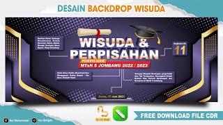 Desain Spanduk Backdrop Wisuda Keren Di Coreldraw ( Free CDR ) - Nur Designs