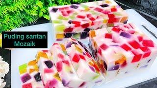 Resep puding santan mozaik paling enak dan lembut .. siapa pun pasti bisa bikin gampang banget