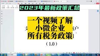 小微企业税务政策，这一个视频就够了（来自资深税务师的讲解）小