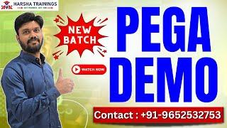 PEGA DEMO 01 | Real Time Project Walk - Through | New Batch | Jan 03 | For Training +91-9652532753