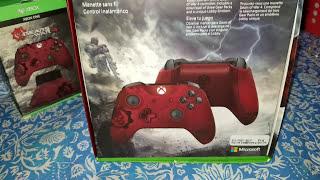 Gears of War 4 Xbox One Controller Unboxing (Crimson Omen)
