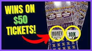 Wins on $50 Tickets!  500X Kentucky Lottery Tickets!  Scratching Lottery Wins!