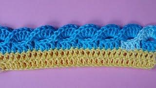 Кайма крючком   Crochet border   Вязание каймы   355 урок