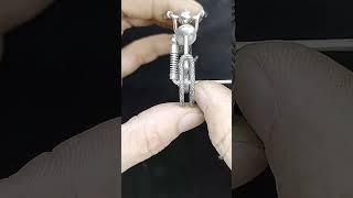 Mini version of the motorcycle style wire-wrapped keychain video instruction