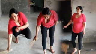 Aaj Floor Clean Kar Diya Hai Ghar Ki Safai  | Pakistani Desi Housewife Floor Cleaning With Hot Style