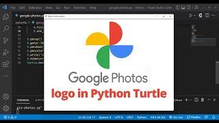 Google Photos logo drawing using python turtle | Python Turtle Coding Video | Learnonpy |