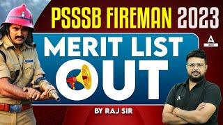 PSSSB Fireman Merit List 2023 Out | Fireman Merit List Know Full Details