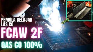 Learn for Beginners FCAW 2F Welding - Flux Core Gas 100% CO MIG Welding