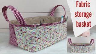 medium fabric storage basket, fabric storage box tutorial, how to fabric basket , wandee easy sewing