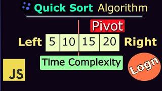 Quick Sort Algorithms In Modern JavaScript | Time Complexity & Best Case Worst Case | Recursion