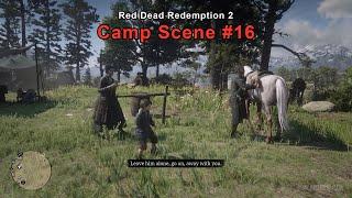 Little Jack throws rocks at Kieran - Camp Scene #16 - Red Dead Redemption 2