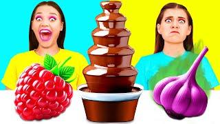 Chocolate Fountain Fondue Challenge | Funny Food Challenges by BaRaFun