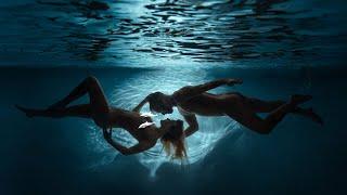 Sensual double couple underwater photoshoot for Valentine's Day