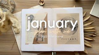 January 2022 Plan With Me; Simple Vintage Moon Theme