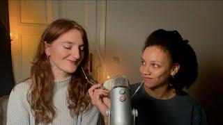 My flatmate tries ASMR for the first time :) in german with subtitles️