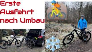 Eis Nebel und -3 Grad erste Tour nach Umbau Fischer Montis 6.0 mit Thorsten und seinem Mondraker