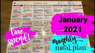 JANUARY 2021 *LOW SPEND* MEAL PLAN FOR THE MONTH!