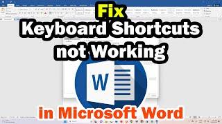 How to Fix Keyboard Shortcuts not Working in Microsoft Word