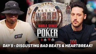 WSOP Main Event Day 5 - BAD BEATS & HEARTBREAK with Phil Ivey & Adrian Mateos