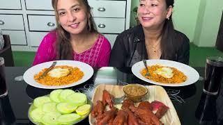 आज बुहारि र म धेरै दिन पछि साथमा chickenko khutti roast, 2xspicy ramen, egg, coke #mukbang #viral.