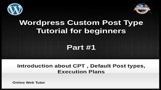 Wordpress Custom Post Type Tutorial for beginners from scratch (Part#1) | Basics & Introduction