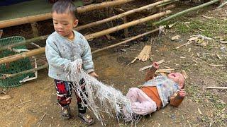 A 17-Year-Old Single Mother And Her Two Children Repaired The House To Prepare For Tet.