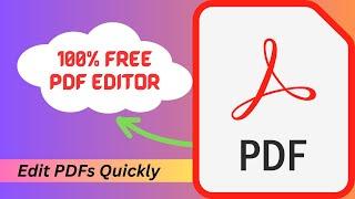 100% Free PDF Editor to Make Quick Changes, and Additions | Edit PDFs Online Free #pdfeditor