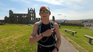 Running WHITBY to SCARBOROUGH along the Cleveland Way. Sunny 30km Yorkshire coast trail run