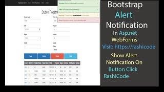 How to Display Bootstrap Alert Notification in ASP.NET Webform| C# | Bootstrap | JavaScript