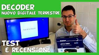 Recensione decoder per nuovo digitale terrestre dvb-t2 Main 10 HEVC 10 bit e telecomando universale