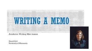 Writing a Memo