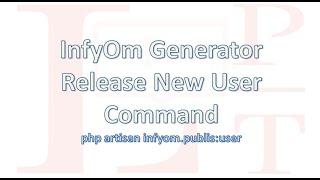 Generate User CRUD from user table by Infyom Generator