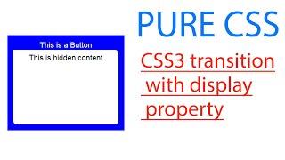 CSS3 transition with display property || Transitions on the CSS display property