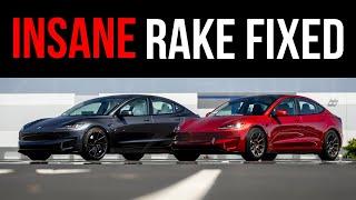 OUR 2024 MODEL 3 PERFORMANCE HAD AN INSANE SUSPENSION RAKE FROM TESLA AND WE CREATED A SOLUTION.