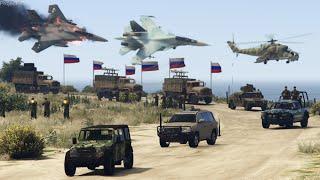 Double Trouble: Fighter Jets and Tanks Launch Surprise Attack on Army Convoy in GTA 5