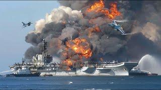 1 minute ago! 53,000-ton Russian aircraft carrier blown up by Ukrainian F-16