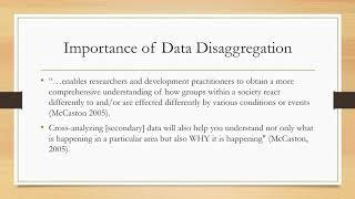 Group Presentation Aggregate vs Disaggregated