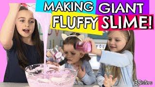 MAKING GIANT FLUFFY SLIME + SLIME BUBBLES!!!