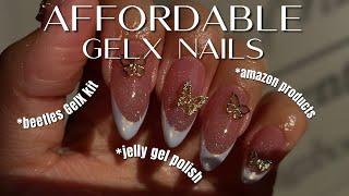 AFFORDABLE GELX NAILS | BEETLES JELLY GEL POLISH | Chrome French Tip Nails | Amazon Nail Products