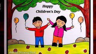 Children Day poster drawing,14th Nov | Easy Drawing on Children's Day | Happy Children's Day Drawing