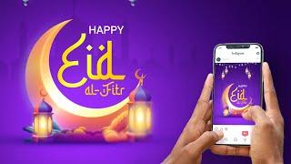 Beautiful Happy Eid ul-fitr Motion Graphics 2024  |  Royalty Free  |  No Copyright