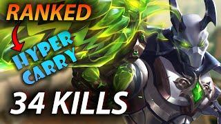 34 Kills + 122k Damage Insane ANDROXUS Hyper Carry - Paladins Ranked