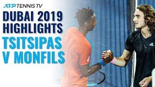 Highlights: Tsitsipas Defeats Monfils in Brutal Match | Dubai 2019