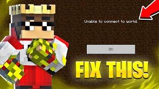 BEST SOLUTION FOR UNABLE TO CONNECT TO WORLD PROBLEM MINECRAFT PE |  SOLVED