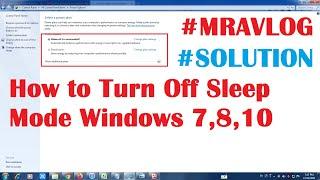 How to Turn Off Sleep Mode Windows 7, 8, 10, XP quickly |  Stop computer from going to sleep