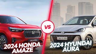 2024 Honda Amaze vs 2024 Hyundai Aura: Compact Sedan Comparison