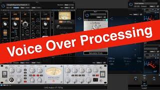 A Pro Voice Over Processing Chain With Saturation, EQ, Compression, Expander/Gate, and De-Essing.